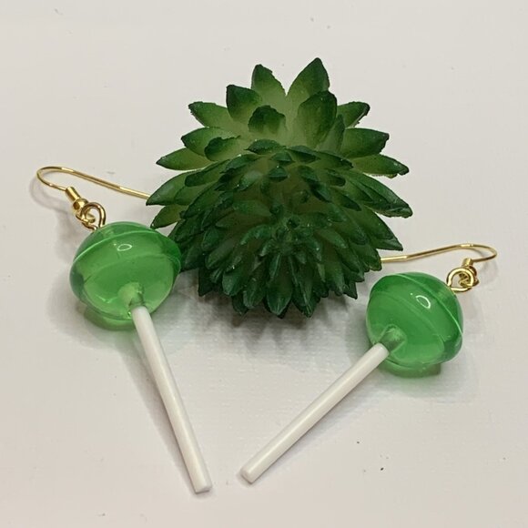 Lollipop Earring, Sucker Earring, Funny Food Earring, Gift Idea, Candy Earring - Picture 1 of 6